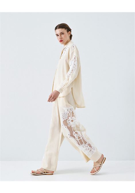 Pantaloni con dettagli in pizzo ACCESS fashion | 63-5039-520VANILA